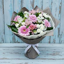 Букет цветов из:  Герберы, Альстромерии и Хризантемы в Прикалаусском