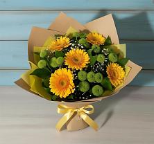 Букет цветов из:  Герберы и Хризантемы в Прикалаусском
