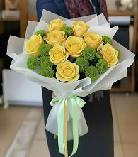 Букет цветов из:  Хризантемы и Розы в Прикалаусском