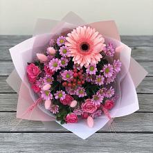 Букет цветов из:  Розы, Герберы и Хризантемы #REPLACE_PRED# Прикалаусском