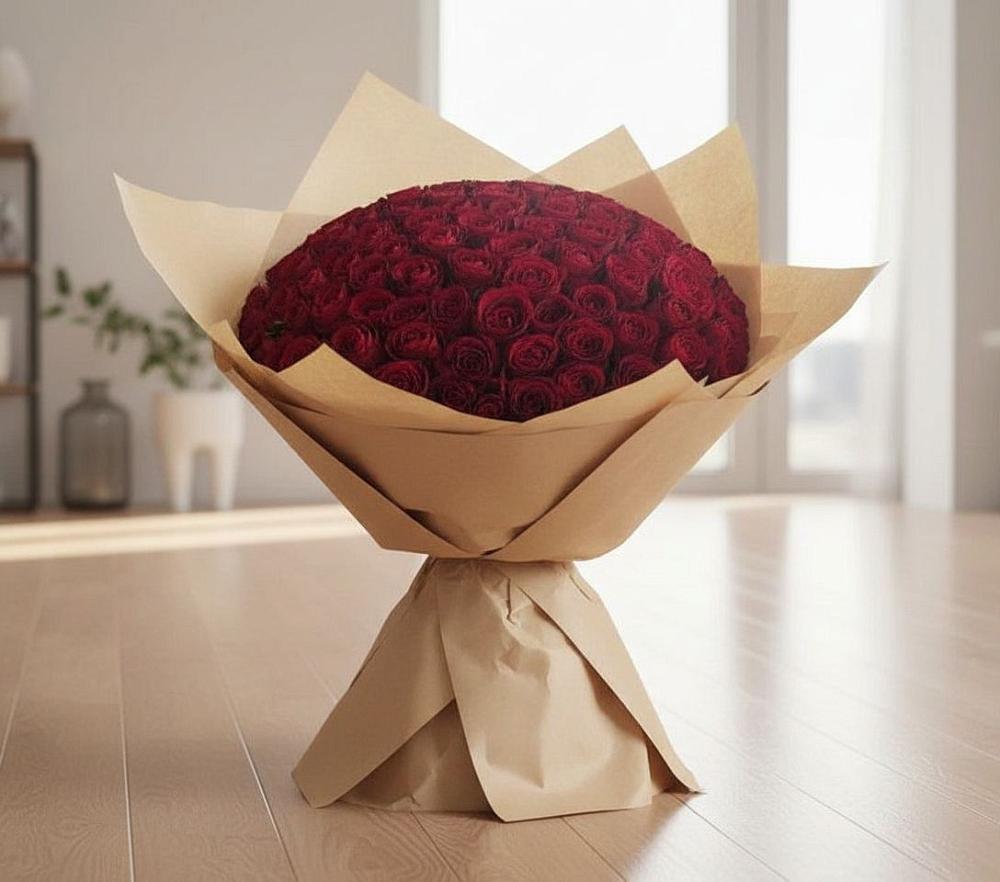 Букет 101 Красная роза в Прикалаусском