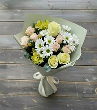 Букет цветов из:  Альстромерии, Розы и Хризантемы в Прикалаусском