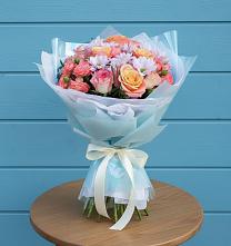 Букет цветов из:  Хризантемы и Розы в Прикалаусском