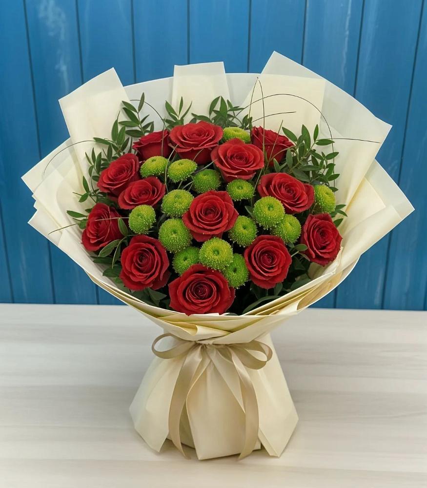 Букет цветов из: Розы и Хризантемы в Прикалаусском